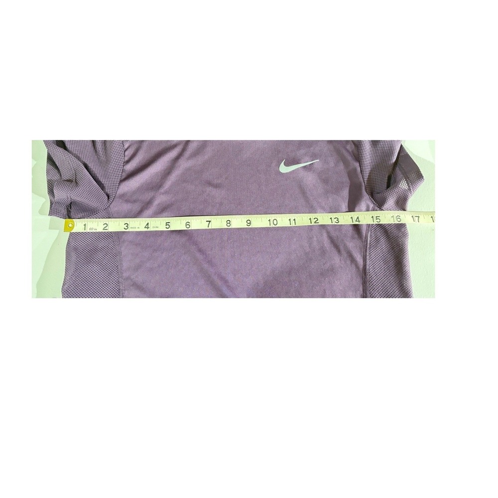 Nike Running Dri-FIT Short Sleeve Top Purple Women XS/S Reflective Mesh Panels - Picture 5 of 10